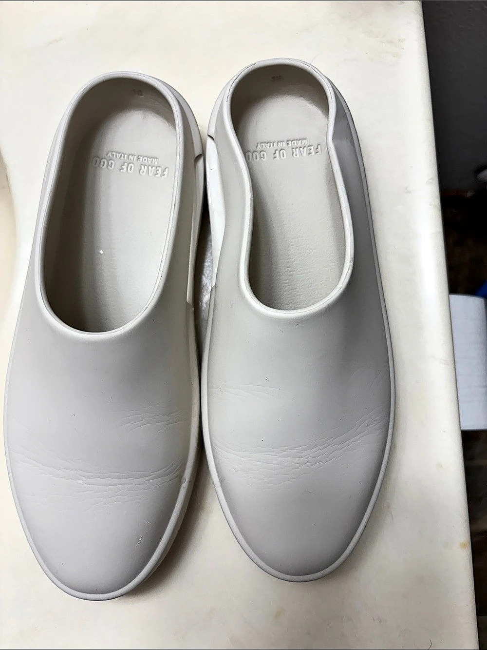 Fear of God The California Slip-On White Mules